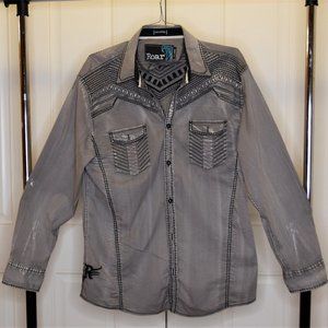 SOLD Roar Long Sleeve Button Front Signature